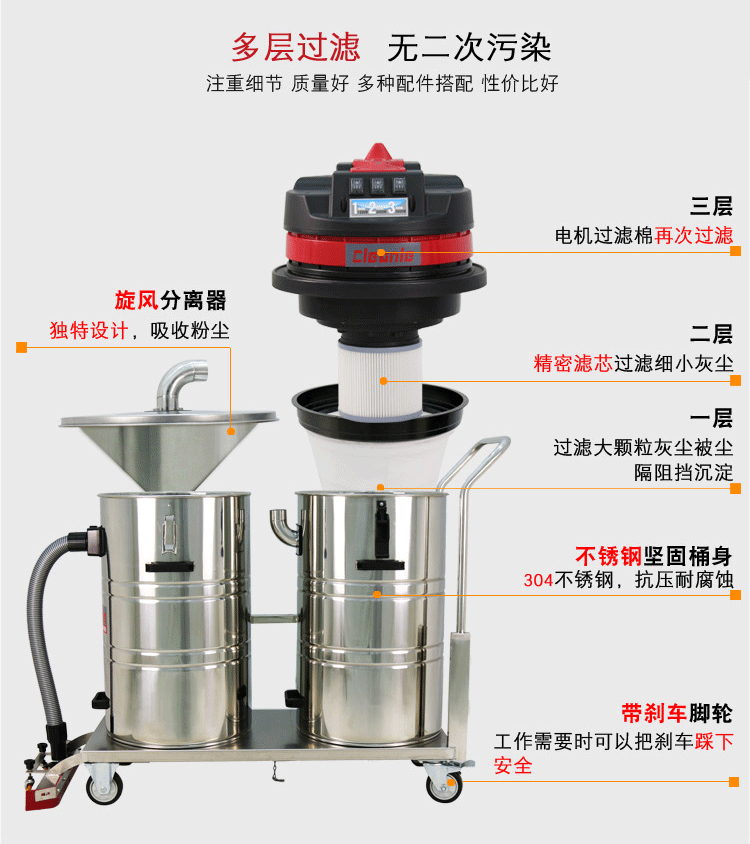 220V双桶工业吸尘器